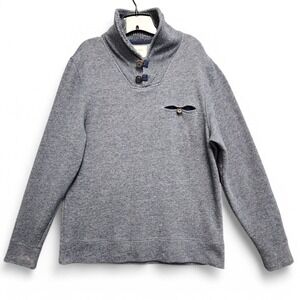 Billy Reid Sweater Mens XL (Fits as Large) Knit Cotton‎ Shawl Pullover PLS READ